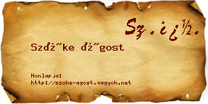 Szőke Ágost névjegykártya