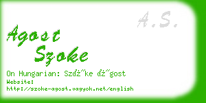 agost szoke business card